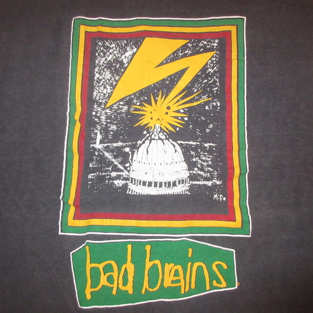 Bad Brains T-shirt 90s Vintage Shirt BROCKUM Reggae L size Black