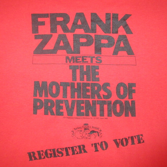 USED 80's FRANK ZAPPA フランクザッパ PORN WARS Tシャツ RED / 210228