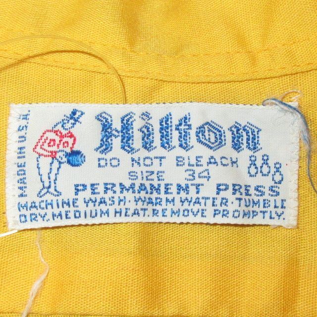 ビンテージ70年代HILTONヒルトン背中刺繍チェーンステッチボーリングシャツ