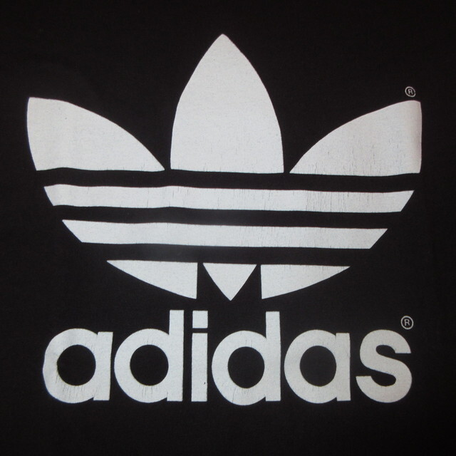 画像1: USED 90's adidas アディダス トレフォイル シングルステッチ Tシャツ BLK / 220424 (1)