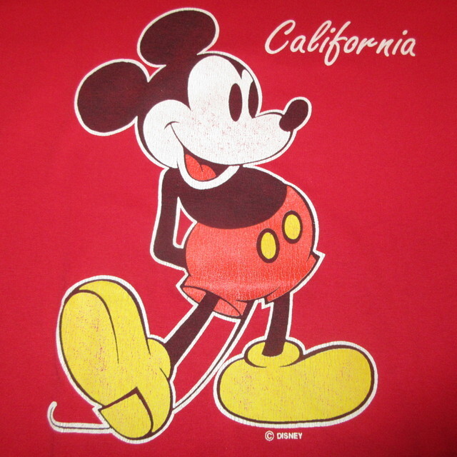 80s 90s USA製 キャラクター ミッキーマウス カリフォルニア ブラック