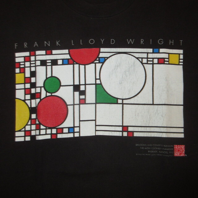 USED 90's FRANK LLOYD WRIGHT フランクロイドライト 建築家 Tシャツ BLK / 220623