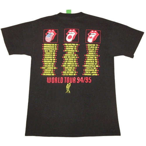 USED 90's THE ROLLING STONES ローリングストーンズ VOODOO LOUNGE TOUR 1994-95 Tシャツ BLK  / 220605