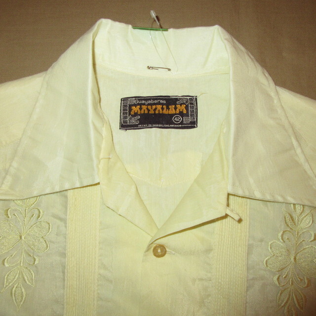 韓国製年代GUAYABERA 半袖 メキシカンシャツ キューバシャツ メンズM /eaa350317