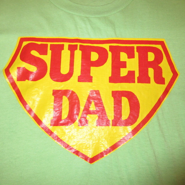 画像1: USED 80's SUPER DAD スーパーマン パロディ Tシャツ GRN / 220719 (1)