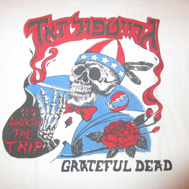 画像1: USED 90's GRATEFUL DEAD グレイトフルデッド IT'S WORTH THE TRIP PLT タイダイ Tシャツ WHT / 220804 (1)