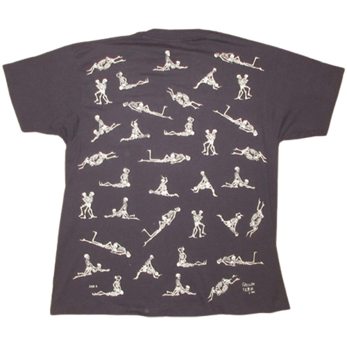 USED 90's FASHION VICTIM ファッションヴィクティム スカル 四十八手 Tシャツ BLK / 230524